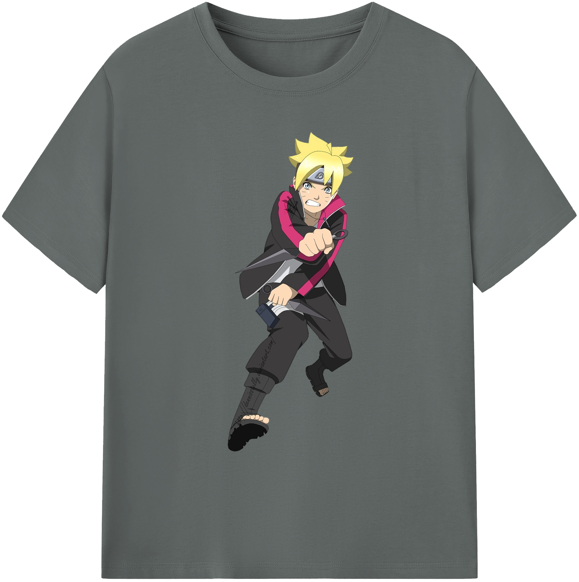 （画像用） NARUTO -ナルト- うずまき ボルト Uzumaki Boruto 綿100％ メンズ半袖Tシャツ｜肌触りやわらか＆通気性